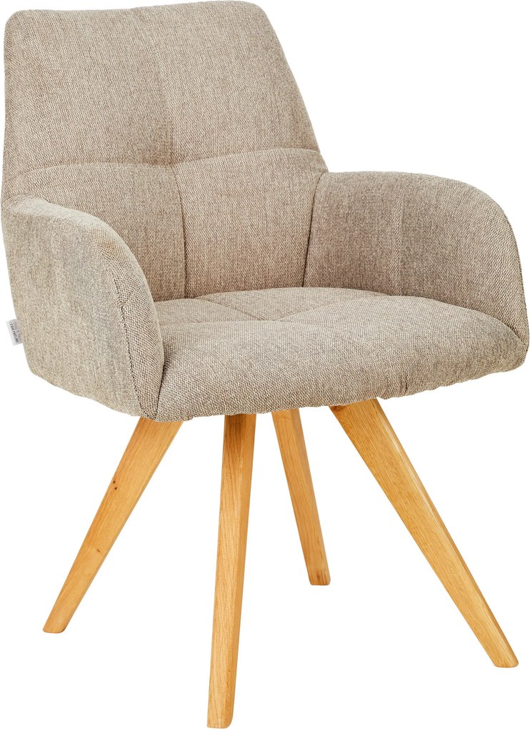 XXXLutz STOLIČKA S PODRÚČKAMI, tkaná textília, taupe Linea Natura - Stoličky - 002315000801