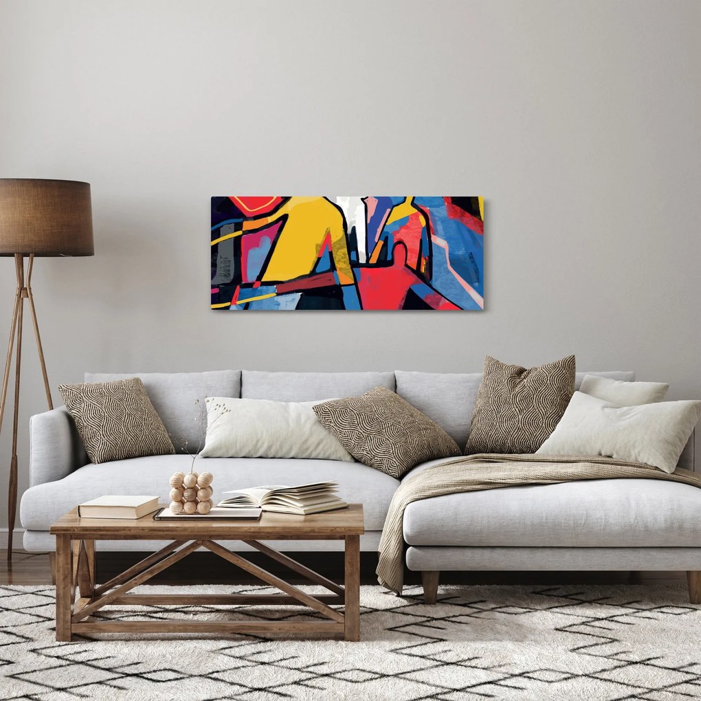 Obraz - Abstrakcia mužov (120x50 cm)