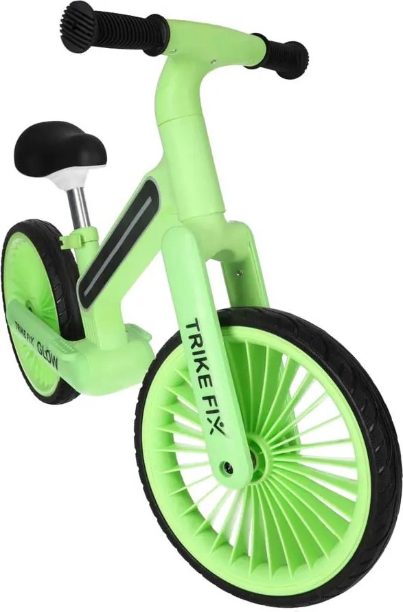 KIK Trike Fix Glow detský bežecký bicykel s RGB LED, neónovo zelený