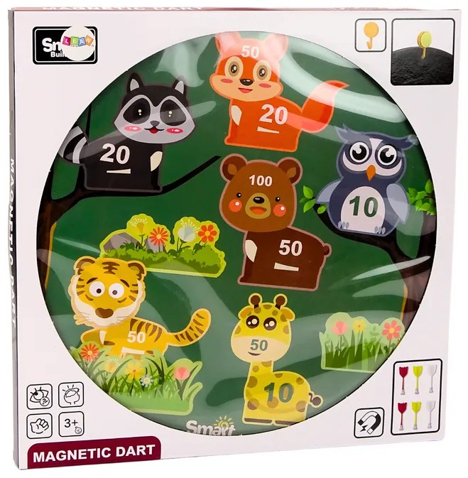 LEAN TOYS Arkádová šípková magnetická hra - zvieratká