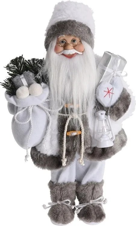 Santa Claus – bielosivý 45 cm