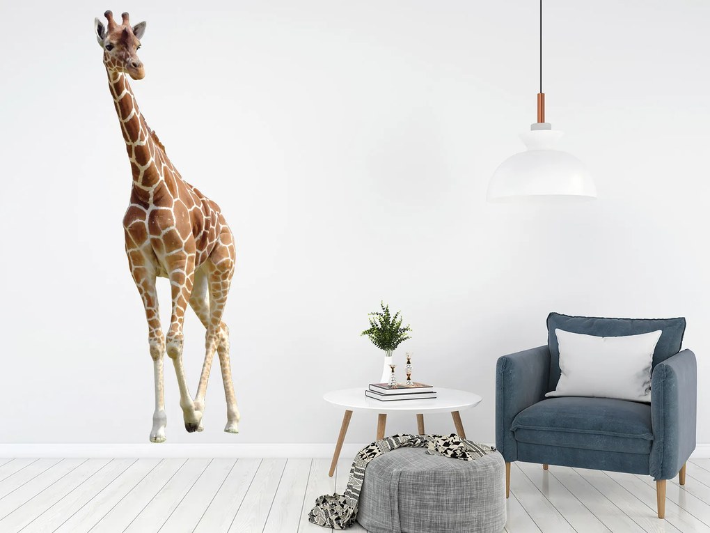 Žirafa textilní prelepiteľná nálepka na stenu 25 × 75 cm