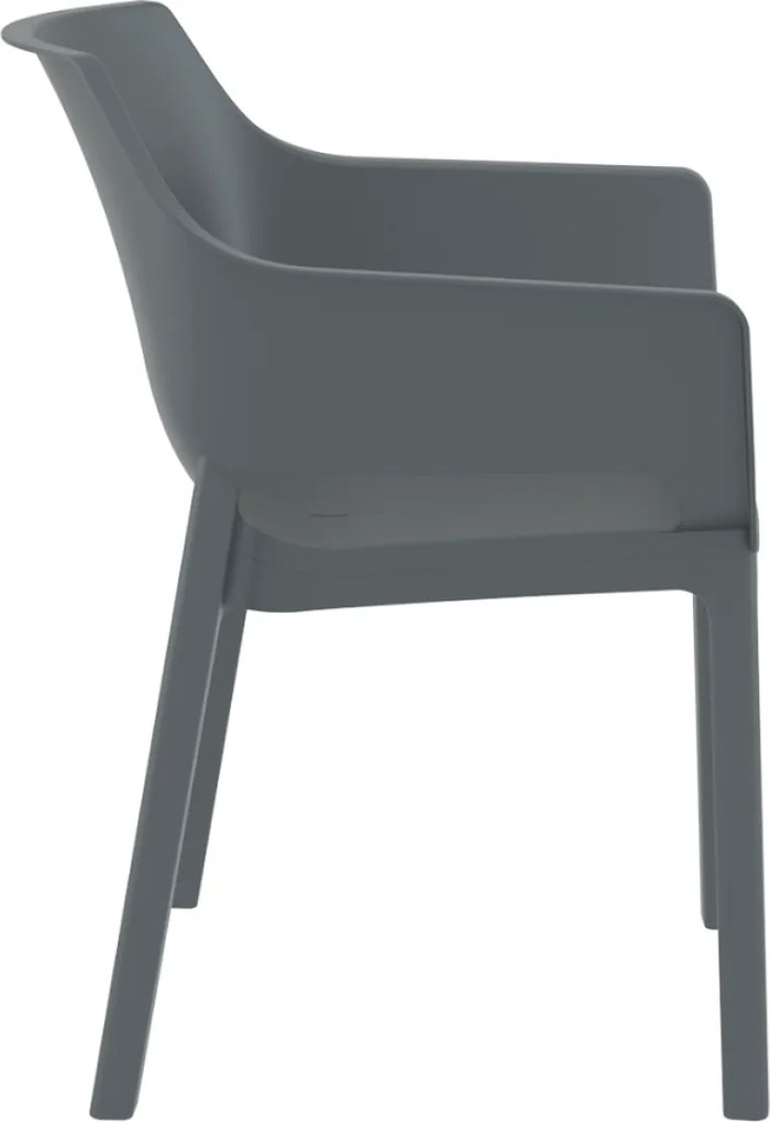 DORA záhradná stolička s podrúčkami dark grey