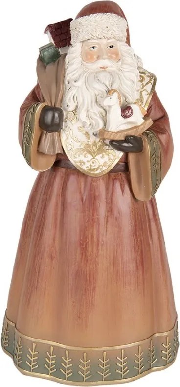 Dekorácia Santa Claus s hojdacím koníkom a vrecom darčekov - 20*18*39 cm