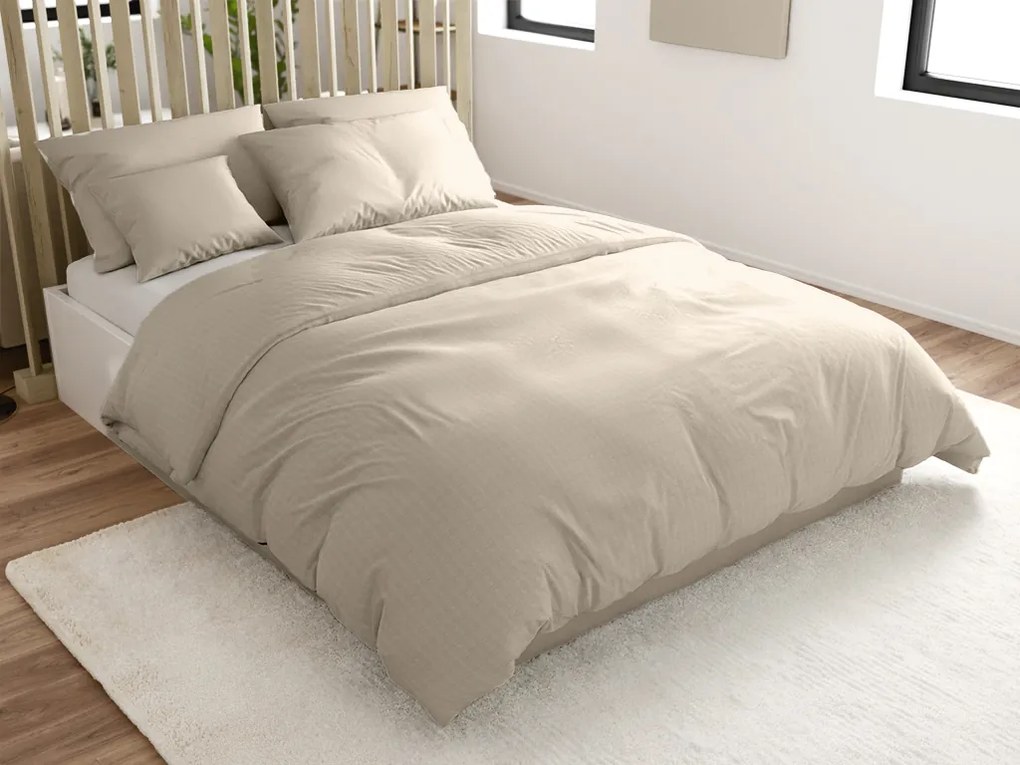 Bavlnené obliečky s krepovou úpravou LUXERA sivohnedé hotelová kapsa II.akosť Rozmer obliečky: 70 x 90 cm | 140 x 200 cm