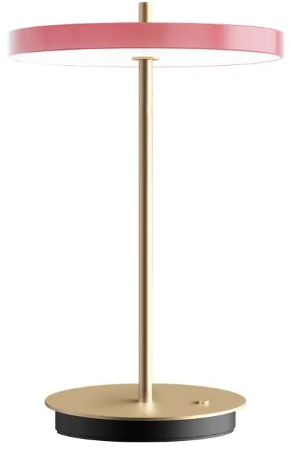 Ružová LED stolová lampa so stmievačom s kovovým tienidlom (výška 31 cm) Asteria Move – UMAGE