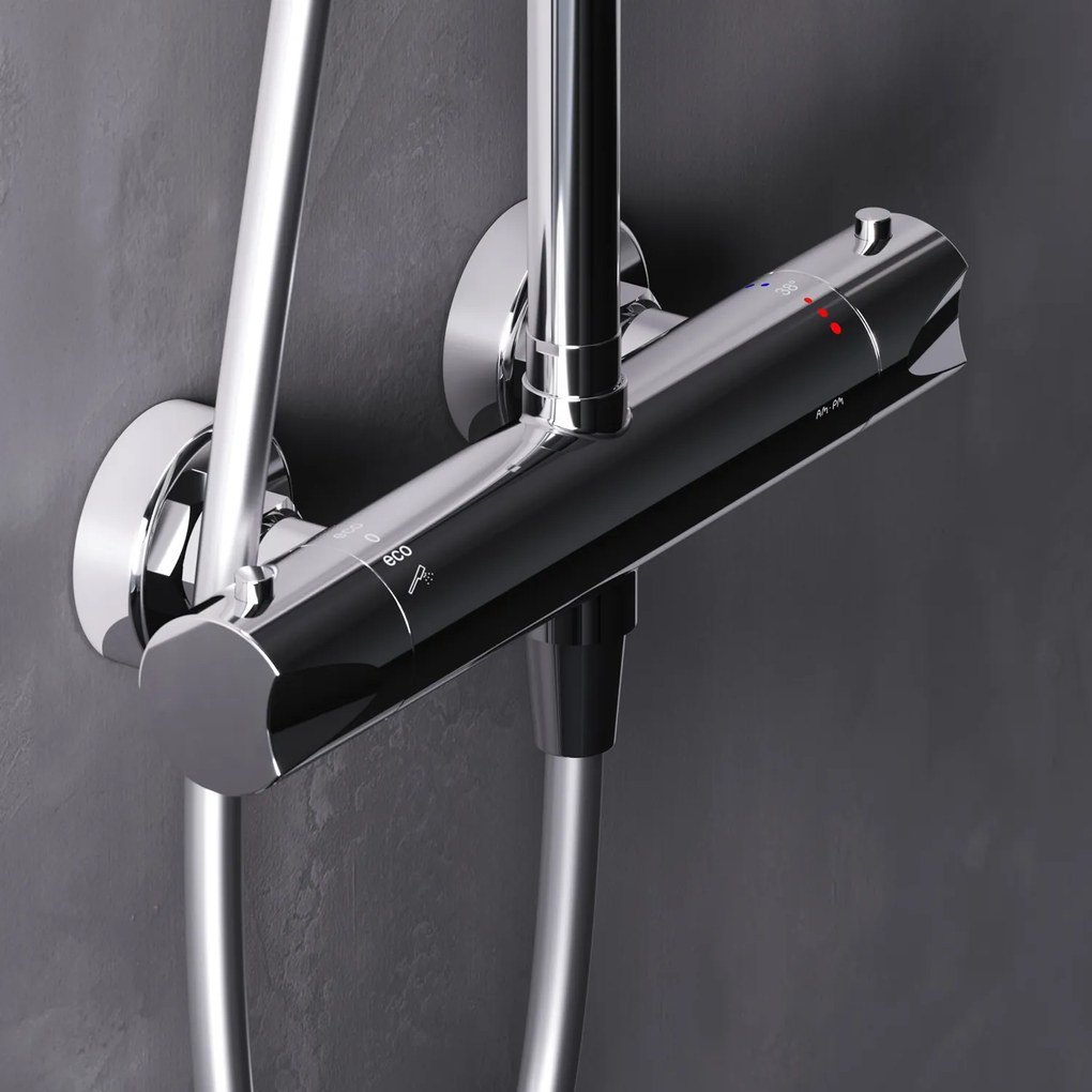 Sprchový systém AM.PM Hit F07TA400 s termostatickou sprchovou batériou, chróm