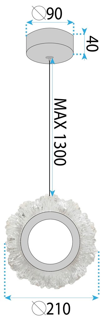 Toolight Toolight, LED závesné osvetlenie 21cm, 5W, 3000K, LHJ102-1CP, zlatá, OSW-60047