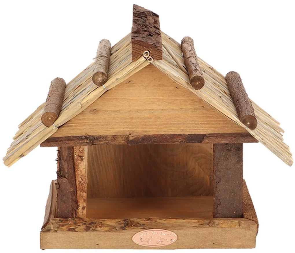 Kŕmidlo pre vtáky Wood, 22,5x27,5x17,5 cm, drevo, hnedá