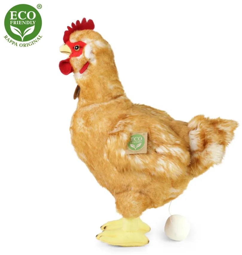 Plyšová sliepka stojaca 33 cm s vajcom ECO-FRIENDLY