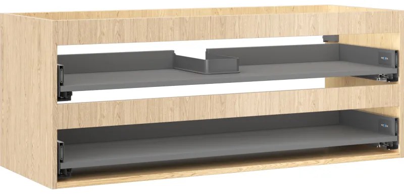 Mexen Box-A, závesná skrinka 120 cm, 2 zásuvky, dub, 91AX0-1200-470-2-81