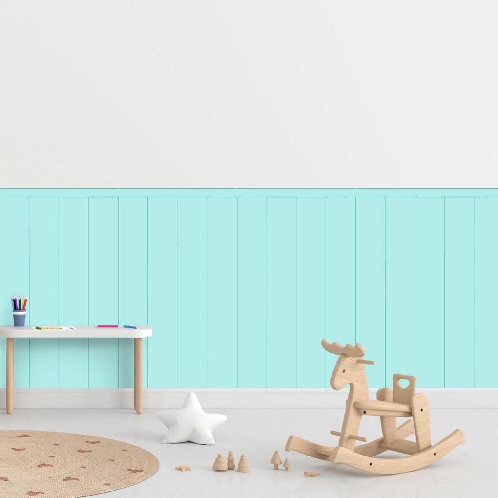 60x100cm Obdĺžnik - Tyrkysová farba - textilná nálepka na stenu Farba: Bledá, Veľkosť: 100 cm