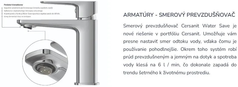 Cersanit Virgo, umývadlová batéria, chrómová, S951-587