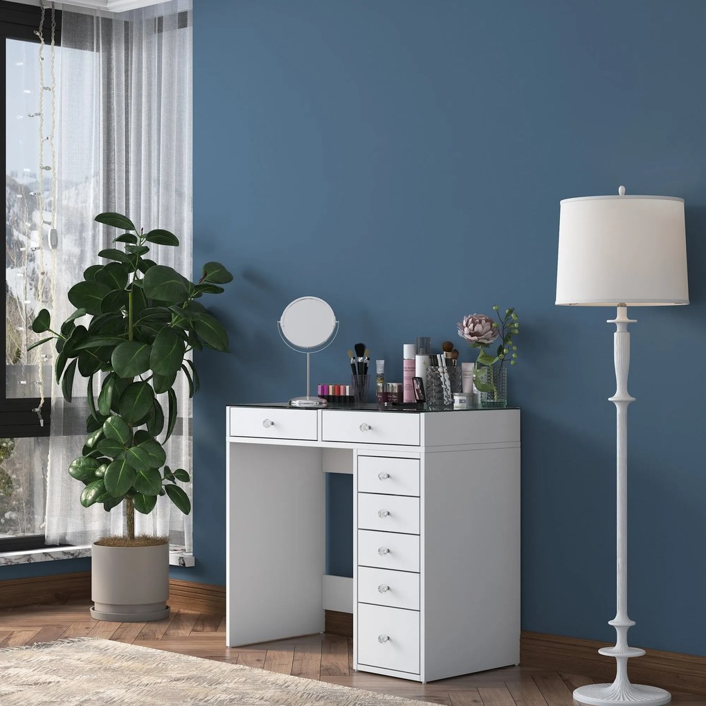 Toaletný stolík Melissa 02 biely/číry