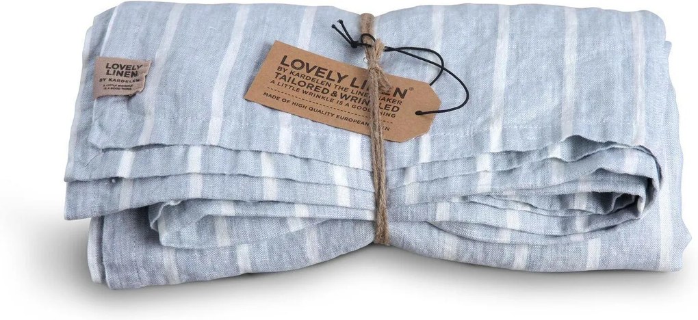 Lovely Linen Ľanový obrus- Stripe Sky - 100% len