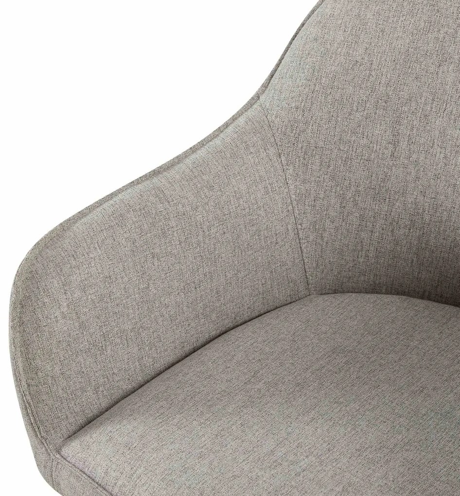 Stolička s podrúčkami Boise - látka, nohy čierny kov - Sivá