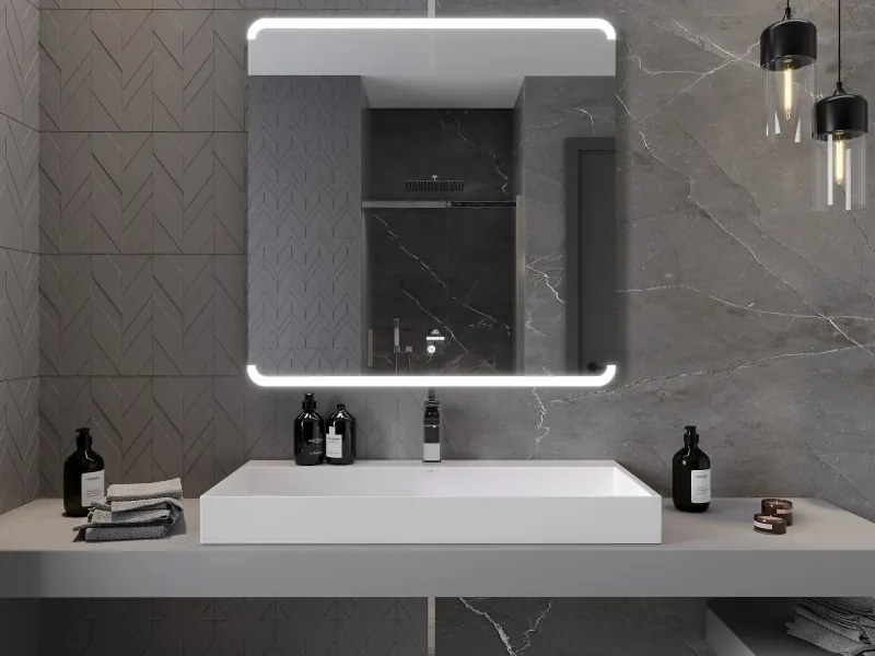 Mexen Nida, LED kúpeľňové zrkadlo s podsvietením 100x100 cm, 6000K, ochrana proti zahmlievaniu, 9806-100-100-611-00