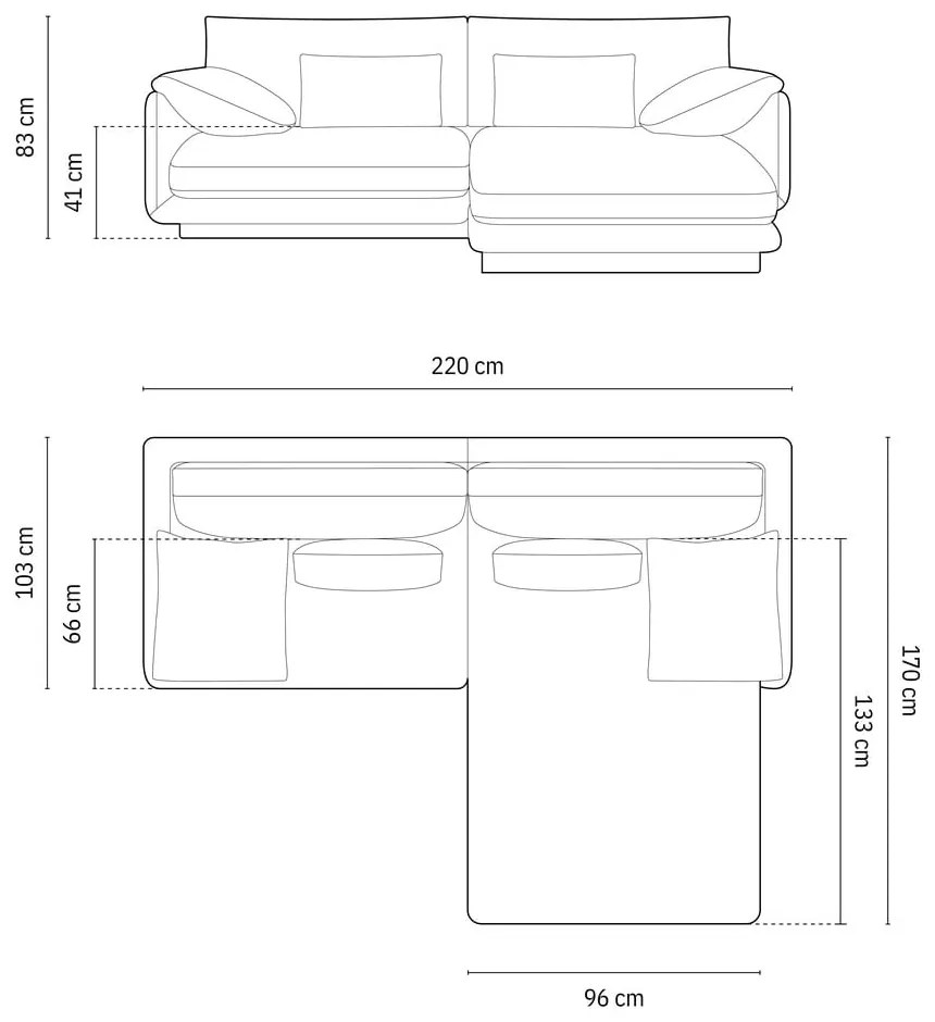 Biela rohová pohovka (pravý roh) Torino – Micadoni Home