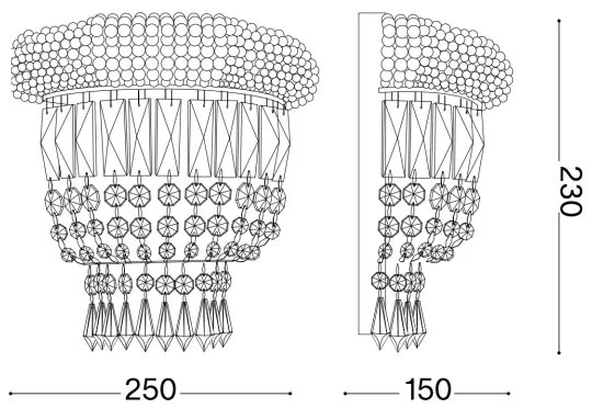 Ideal Lux - Krištáľové nástenné svietidlo DUBAI 2xE14/28W/230V zlatá