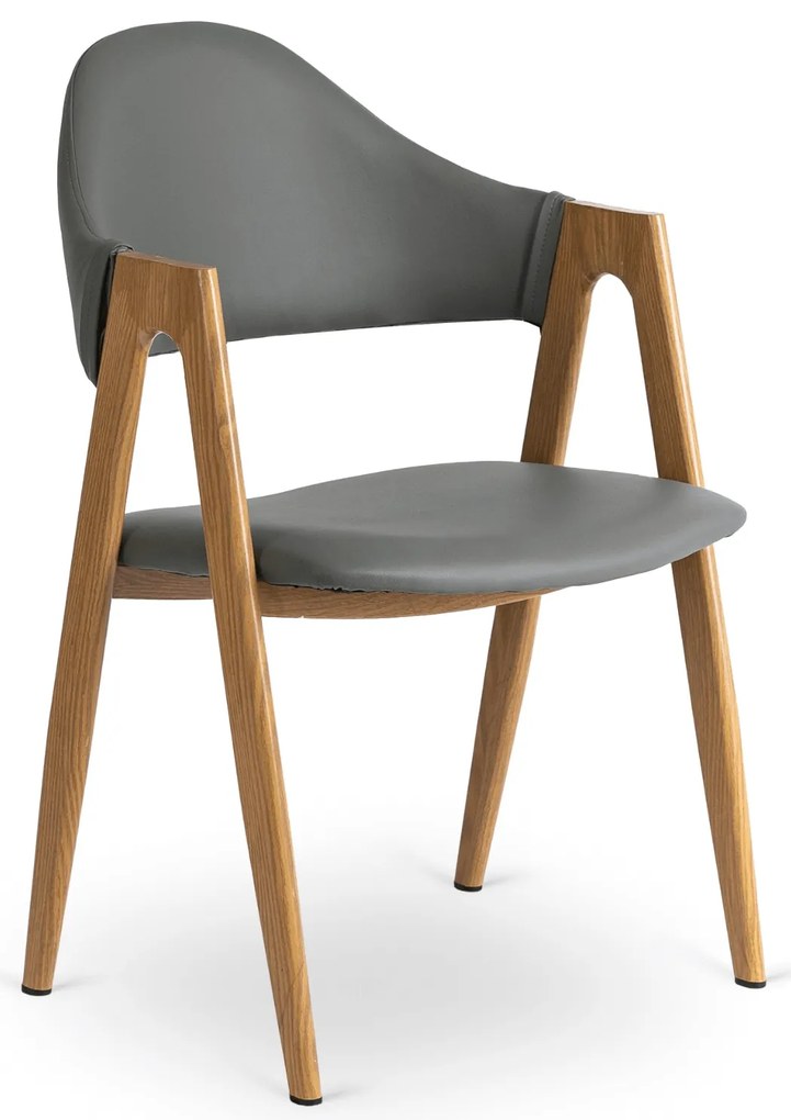 WILLY Jedálenská stolička sivá ekokoža