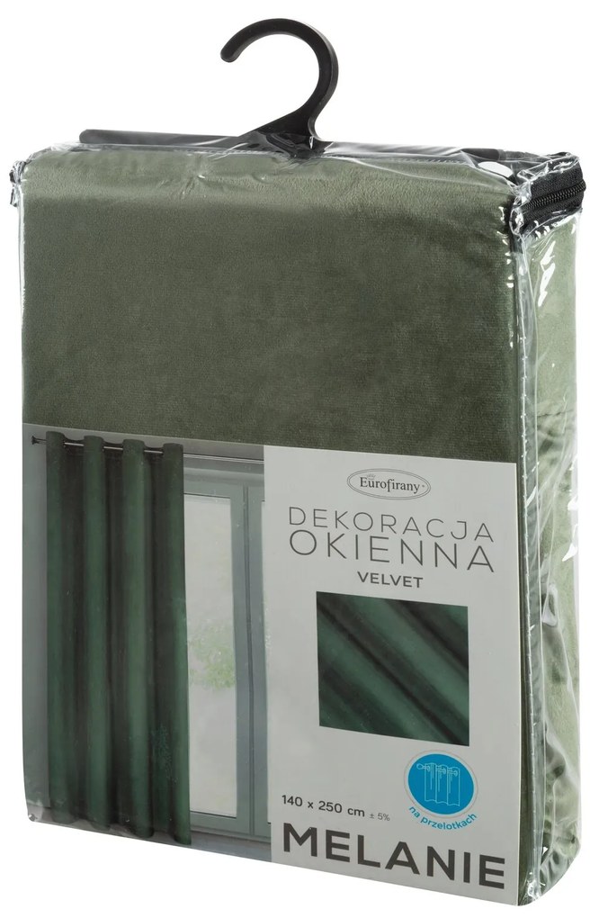 ZATEMŇOVACÍ ZÁVES NA KRÚŽKOCH MELANIE 140X250 CM OLIVOVÁ