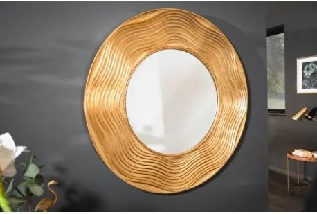 Okrúhle nástenné zrkadlo Paulo 100 cm zlaté