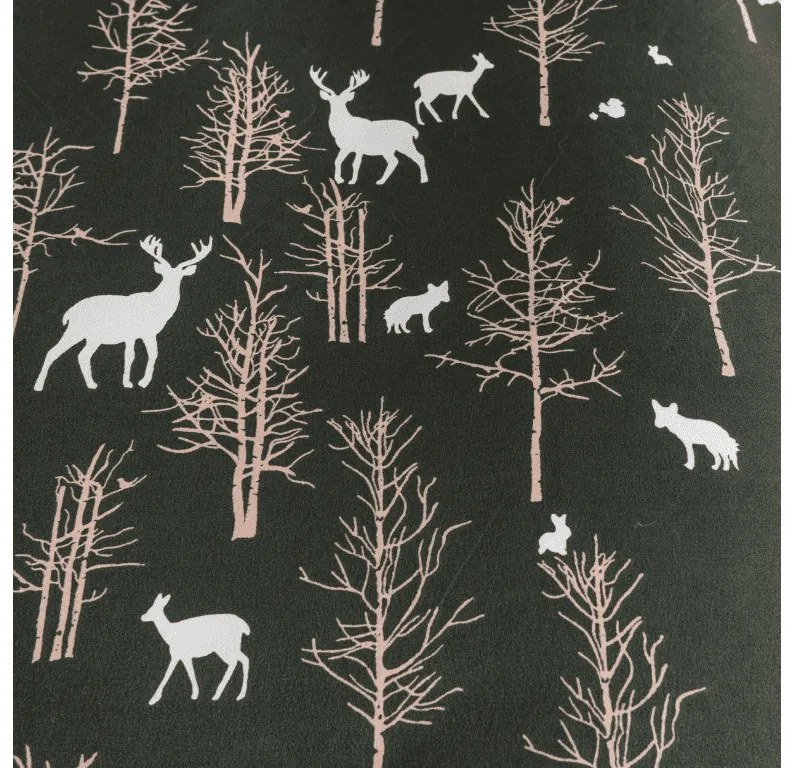 Obliečky z mikrovlákna OAK DEER tmavo zelené Rozmer obliečky: 70 x 90 cm | 140 x 200 cm