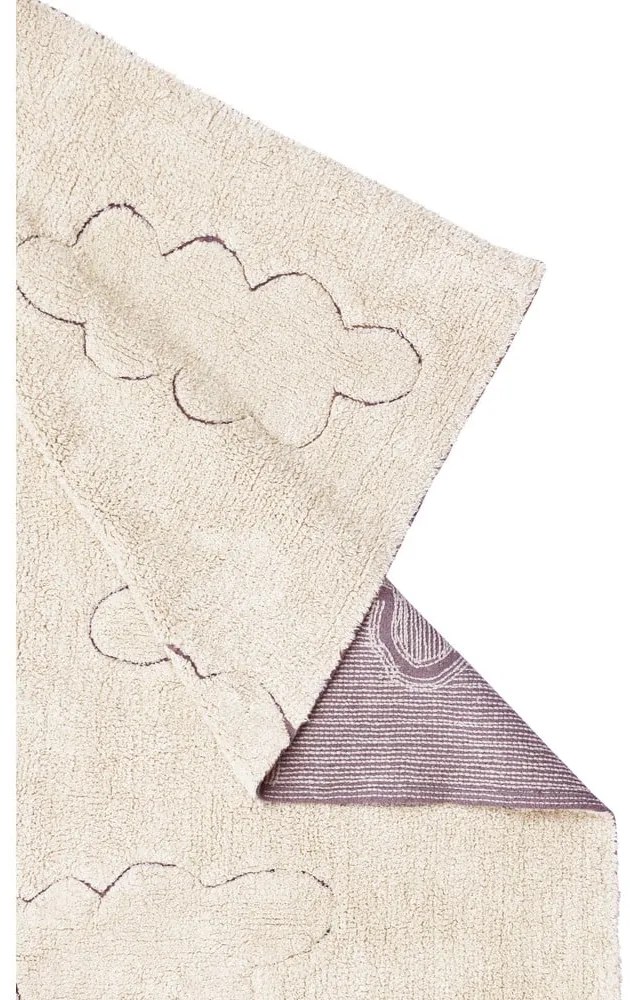 Krémový prateľný ručne tkaný bavlnený detský koberec 90x130 cm Clouds – Lorena Canals