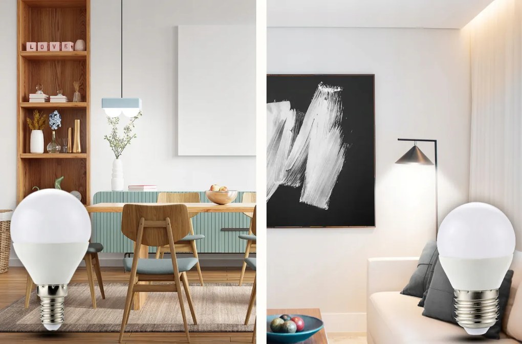 SADA 6x LED žiarovka E14 8W 700lm G45 guľôčkové - neutrálna biela