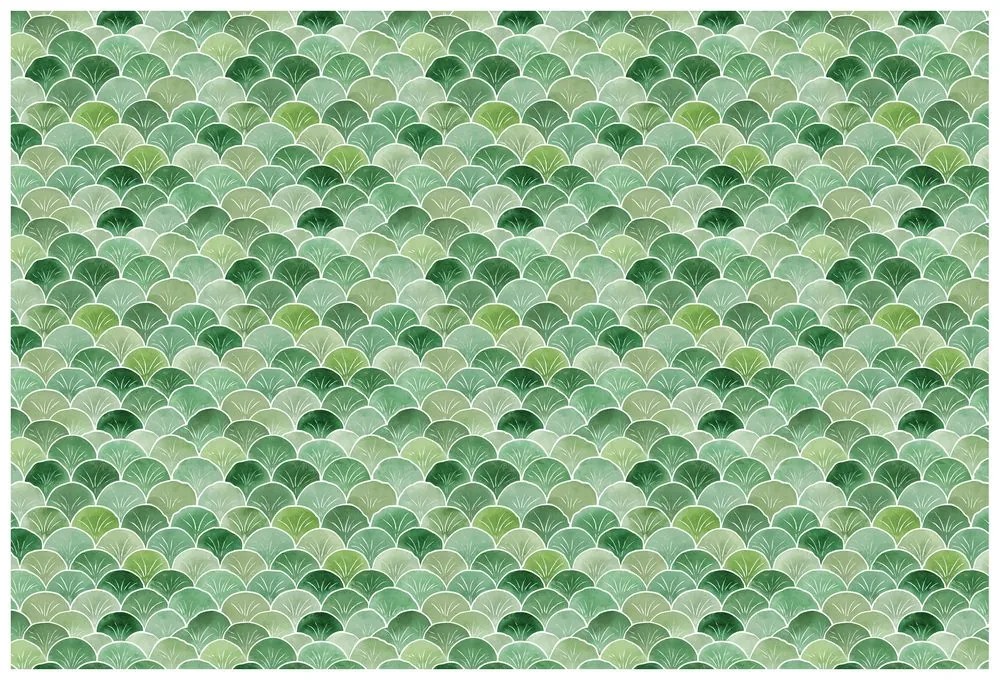 Tapeta zelené geometrické oblúky