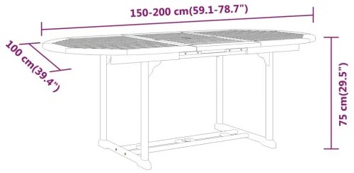 vidaXL Záhradný stôl 200x100x75 cm masívne eukalyptové drevo-