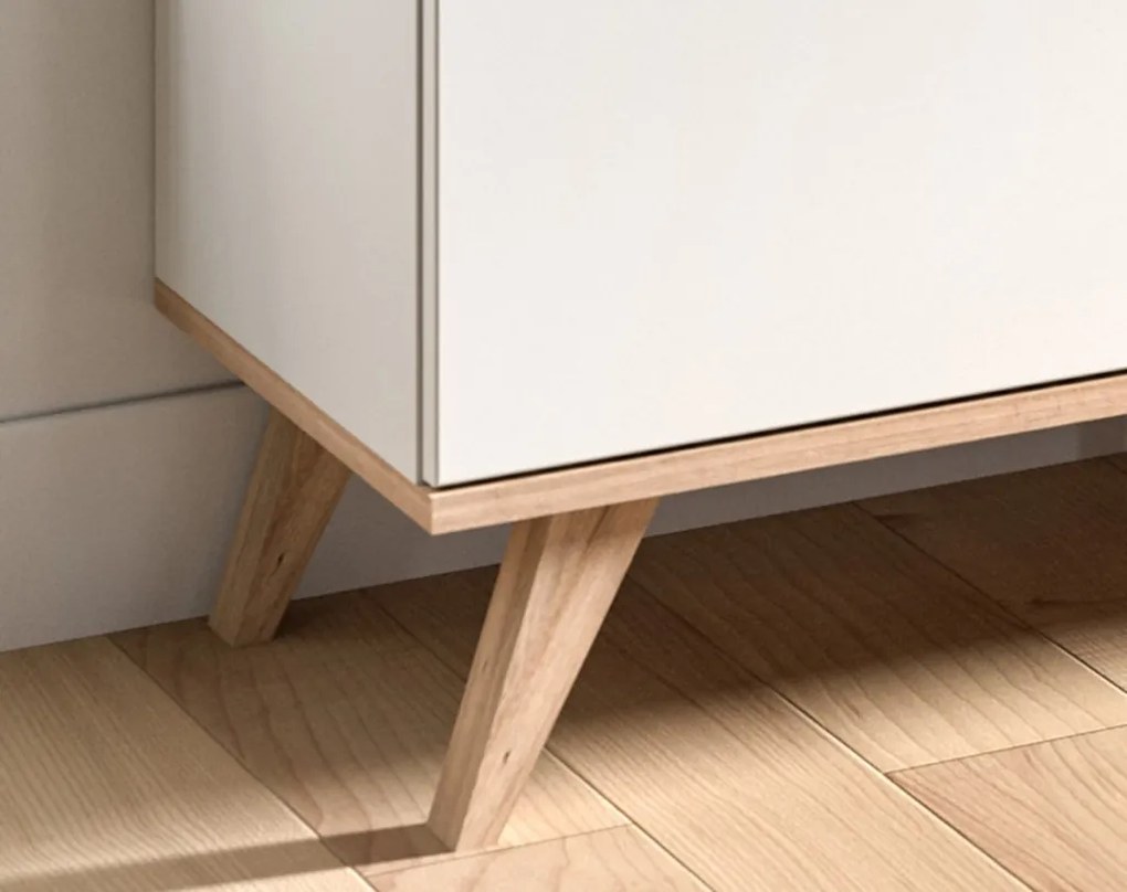 Sekretár s výklopným stolíkom Scandi, biela/dub nox