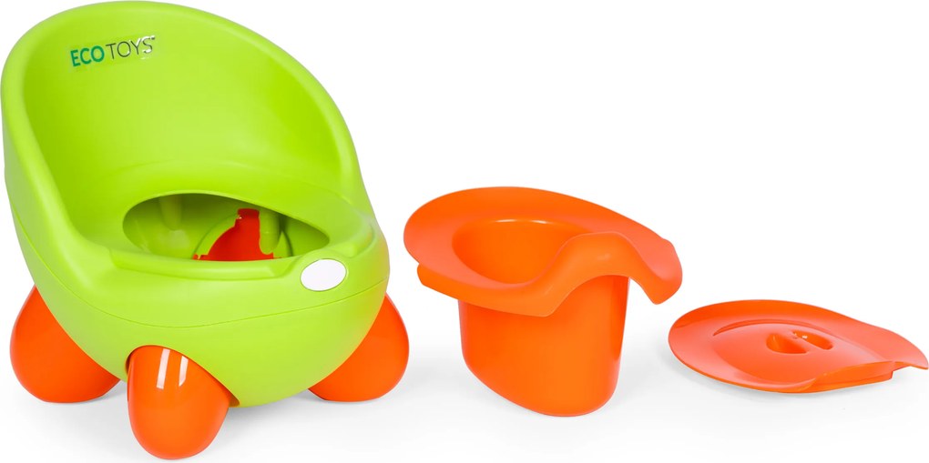 Detský nocník ECOTOYS pre deti od 12 mes., vyberateľná miska, protišmykové nožičky, zelený