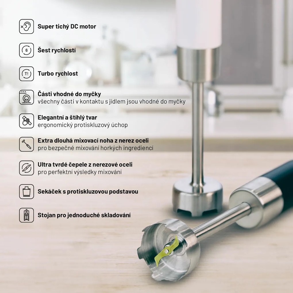 Lauben Stick Blender 800WT - tyčový mixér LBNSB800WT