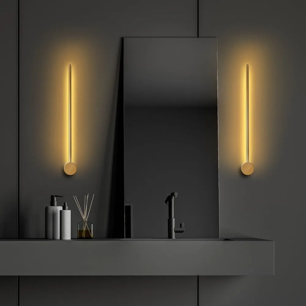 LED nástenné svietidlo v zlatej farbe Sword – Opviq lights