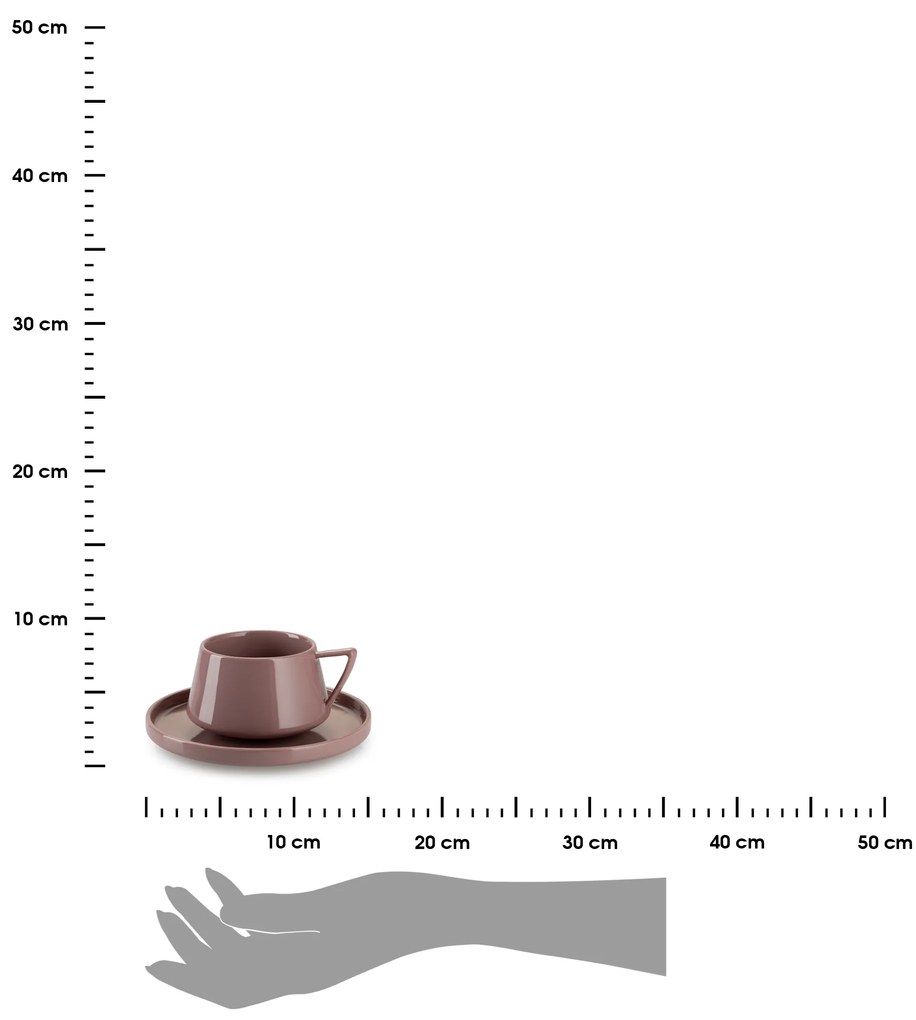 Porcelánová šálka s podšálkou Luna Pink 200 ml