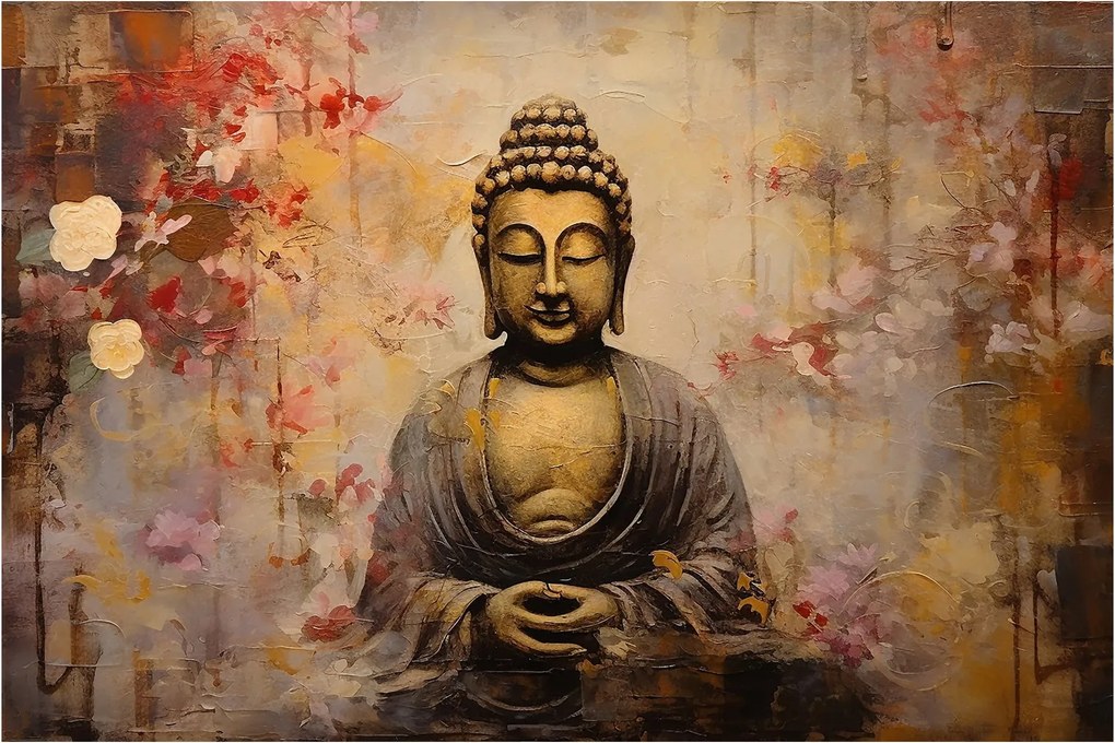 Obraz - Budha, maľba (90x60 cm)