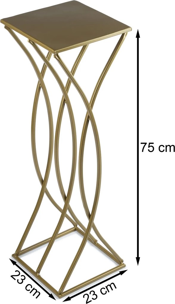 STOJAN NA KVETINÁČ TWIST 75X23X23 CM ZLATÁ