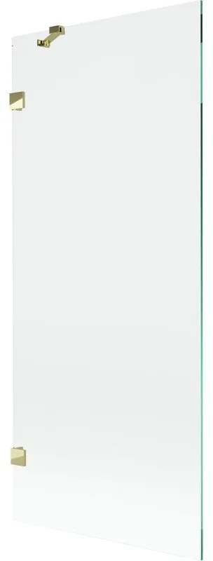 Mexen, Mexen Lunar 1-krídlová vaňová zástena 80 x 150 cm, transparentná, zlatá - 897-080-000-50-00