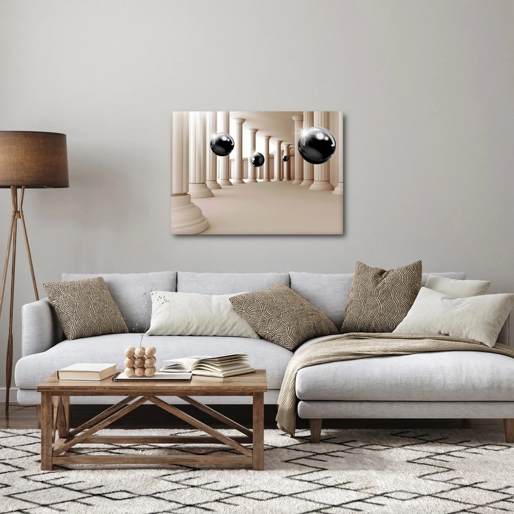 Obraz - Guľa medzi stĺpmi (70x50 cm)