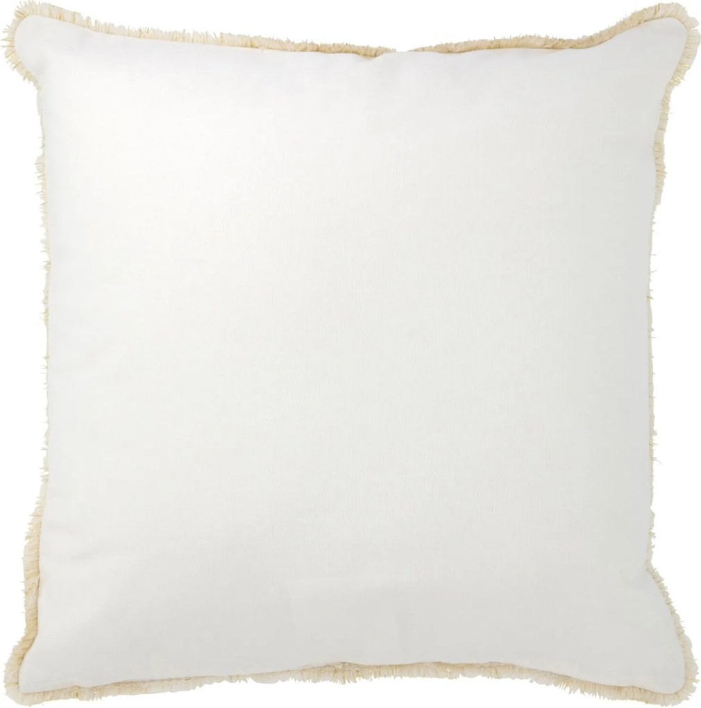 Bielozlatý vankúš so vyšívaným stromčekom a strapcami – 45*45*12 cm