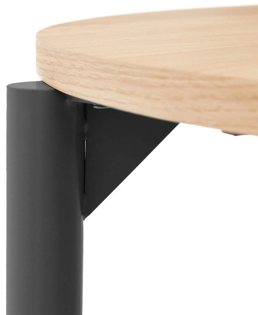 Rozkladací jedálenský stôl tuiri ø 120 (200) cm prírodný/čierny MUZZA