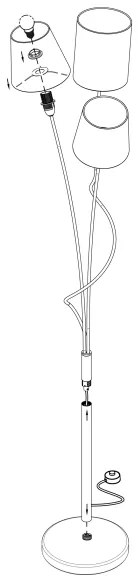 Eglo 94995 - Stojaca lampa MARONDA 3xE14/40W/230V