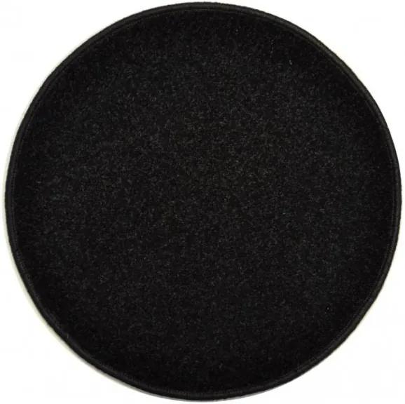 Vopi koberce Eton černý koberec kulatý - 80x80 (průměr) kruh cm