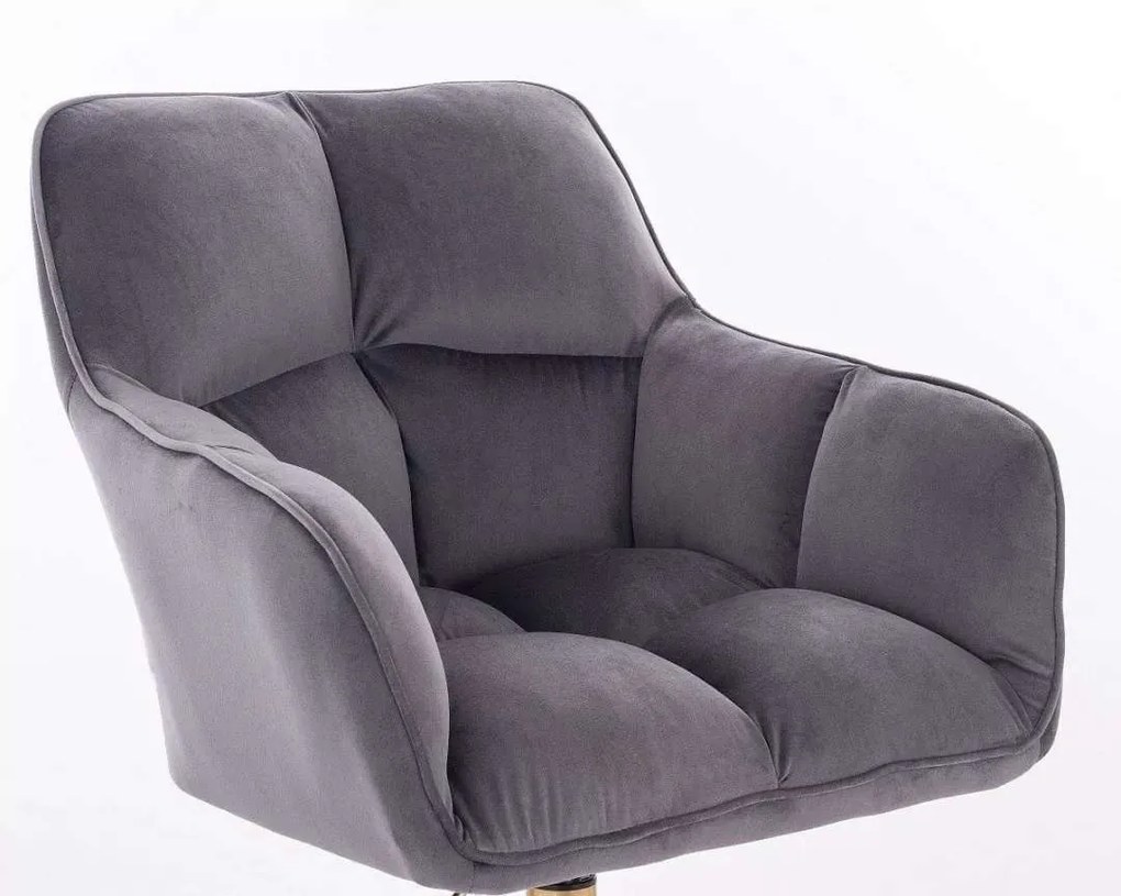 LuxuryForm DESIGN Kreslo AMALFI VELUR na čiernom kríži - tmavosivé