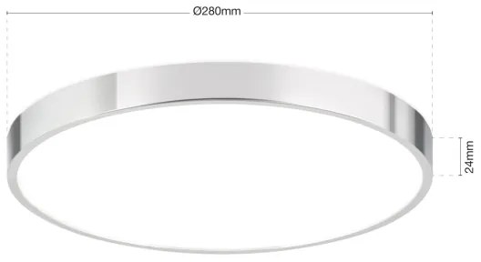 Orion DL 7-657/28-LED Stropné svietidlo BULLY LED/28W/230V pr. 28 cm lesklý chróm