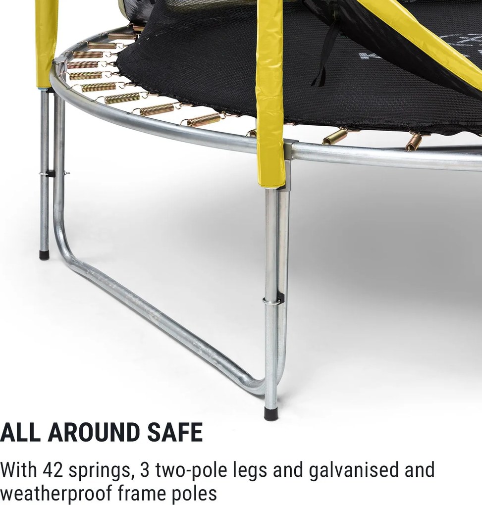 KLARFIT Jumpstarter, trampolína, 2,5 m Ø, sieť 120 kg max., 195 cm Ø skákacia plocha