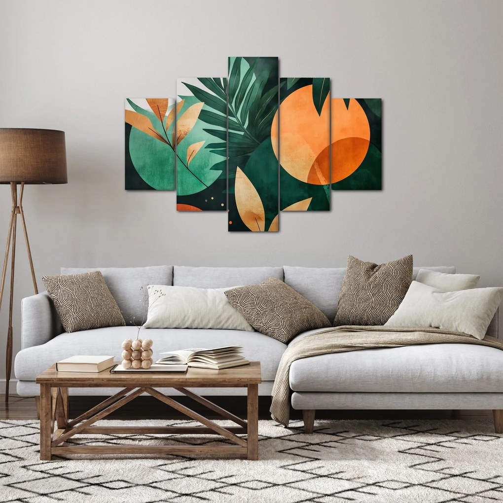 Obraz - Geometrické prírodné motívy (150x105 cm)