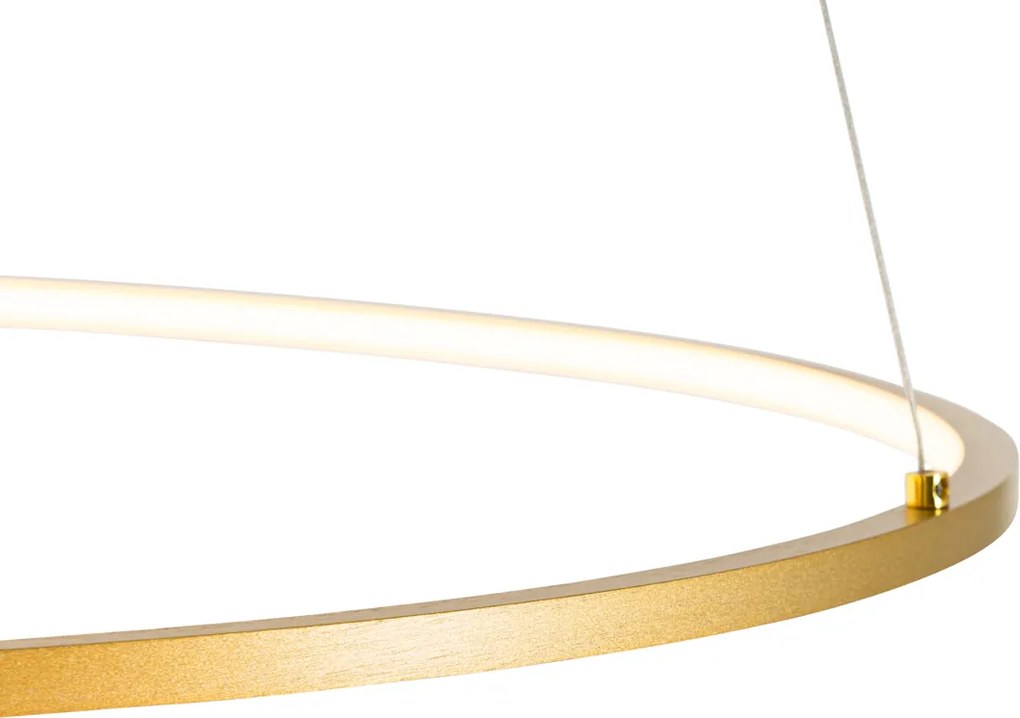 Dizajnové závesné svietidlo zlaté 72 cm vrátane LED 3-stupňovo stmievateľné - Rowan
