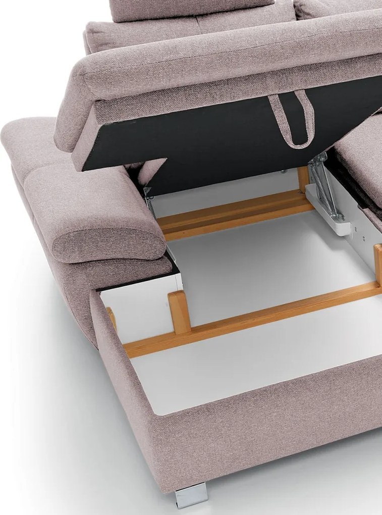 Sedacia súprava Madeira 3A, svetlo ružová látka, tvar pravé U